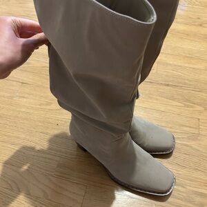 Elegant Cream Knee-High Women's Boots